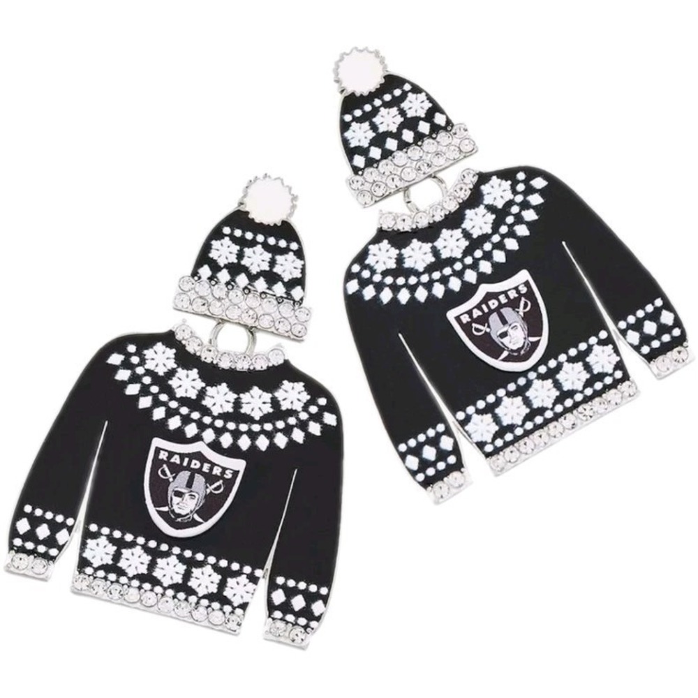 Las Vegas Raiders BaubleBar Women's Sweater Earrings